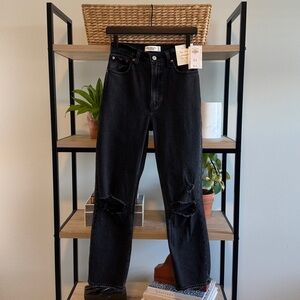 NWT Abercrombie & Fitch The Ankle Straight Ultra High Rise Curve Love Jeans, 25